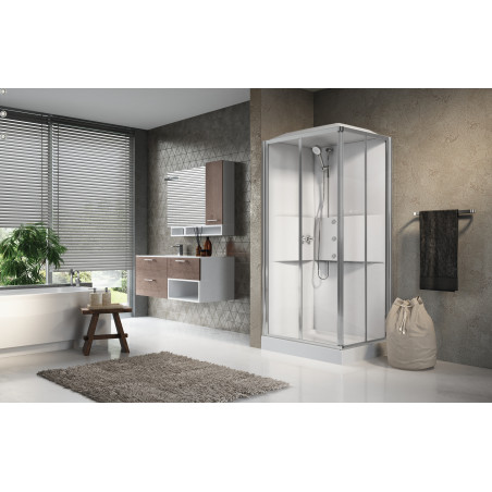 Cabine hydromassante MEDIA 2.0 A 100 x 80 cm mitigeur mitigeur mécanique hydromassage ME2A100M1