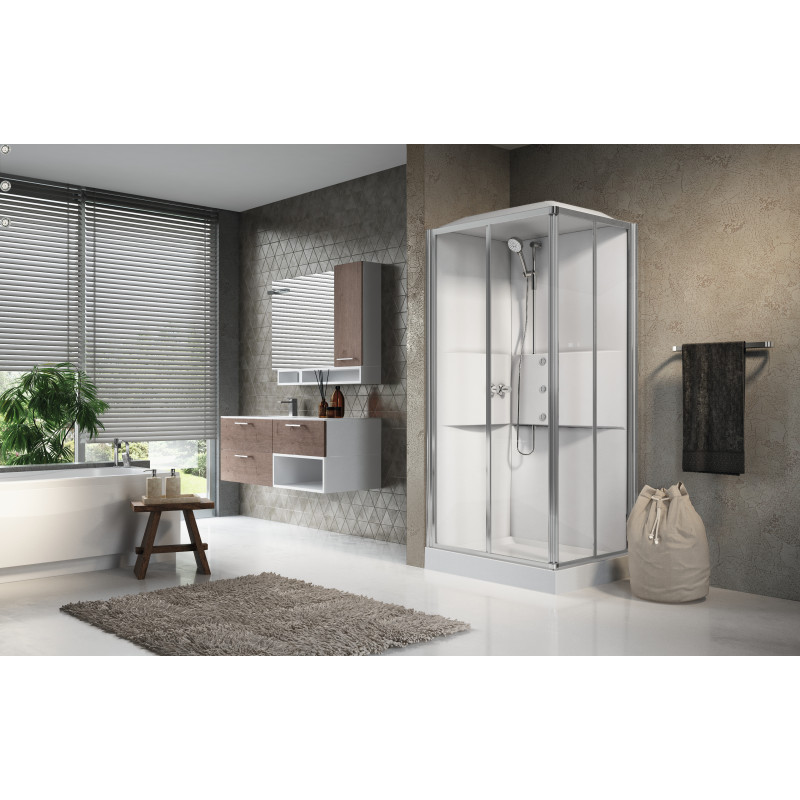 Cabine hydromassante MEDIA 2.0 A 100 x 80 cm mitigeur mitigeur mécanique hydromassage ME2A100M1F