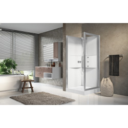 Cabine de douche MEDIA 2.0 G + F 90 x 90 cm mitigeur mitigeur mécanique verre
