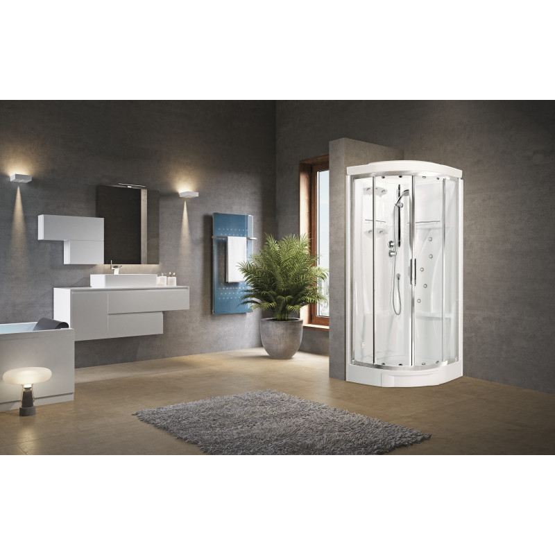 Cabine de douche NEW HOLIDAY R 90 mitigeur thermostatique coiffe