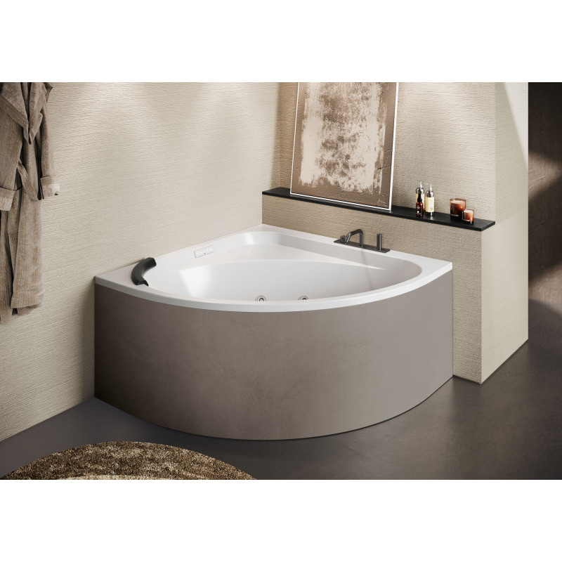 Baignoire d'angle version désinfection mat 1 tablier argilla tortora
