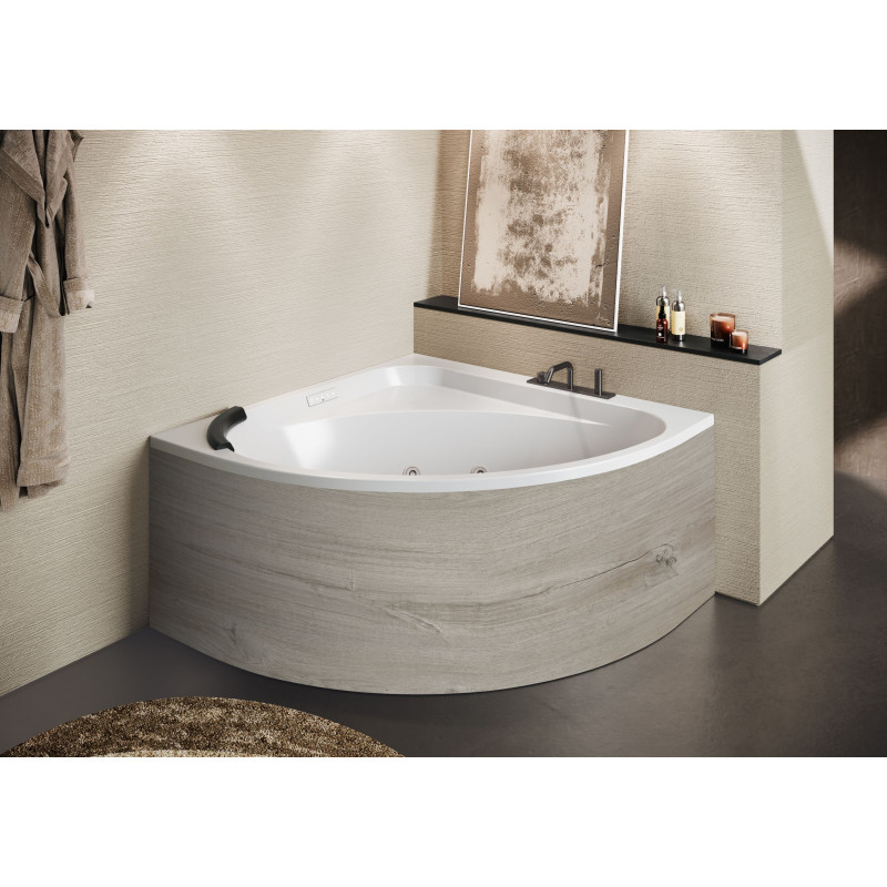 Baignoire d'angle version mat 1 tablier dolomite