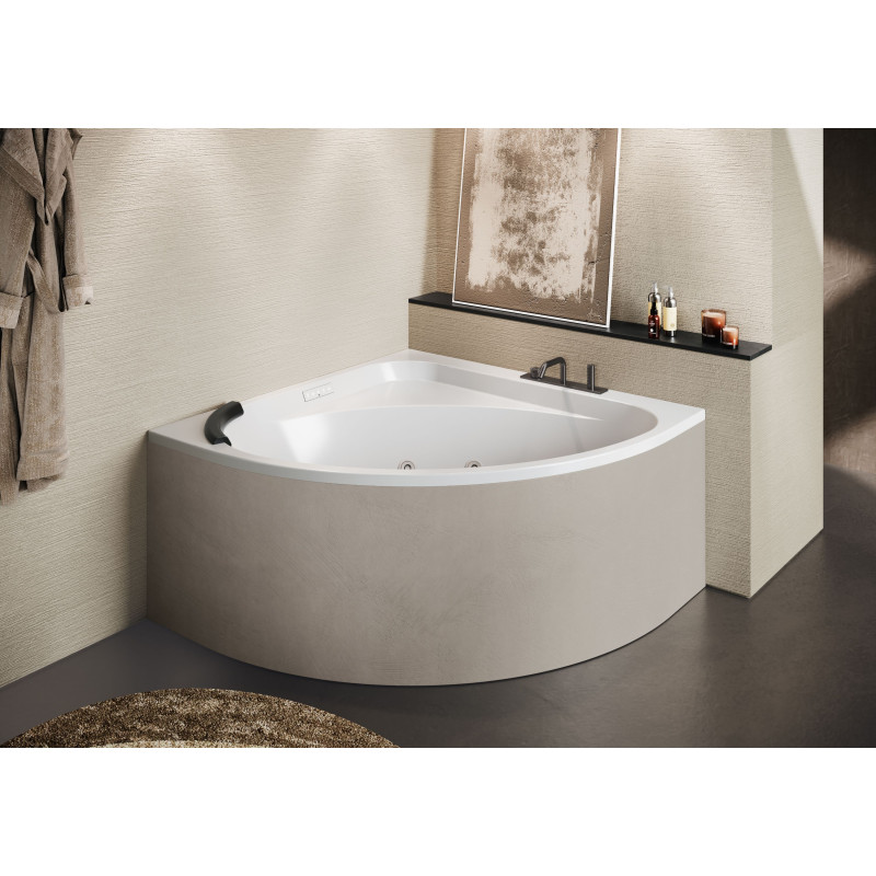 Baignoire d'angle version brillant 1 tablier argilla polvere