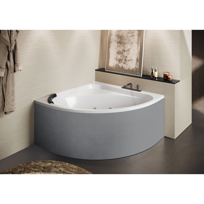 Baignoire d'angle version mat 1 tablier argilla cenere