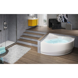 Baignoire balnéo UNA 135 x 135 cm whirlpool + AIR + désinfection écran vidage autom UNA4135135PE