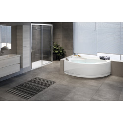 Baignoire balnéo VOGUE 150 x 85 cm gauche whirlpool + AIR + désinfection écran vidage VOG415085PCS