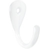 Crochet 1 trou 44 x 19 mm l'unité, zamak époxy blanc