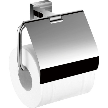 Distributeur papier WC avec capot CUBIC L139 x P65 x H109 mm, en laiton chromé