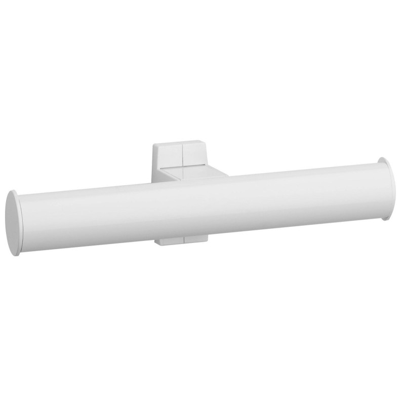Distributeur papier WC double 265x70x67,5 mm, tube alu. époxy blanc Ø 38x25 mm