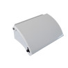 Distributeur papier WC rouleau 127,5x82x5mm, acier blanc, rouleau plastique noir