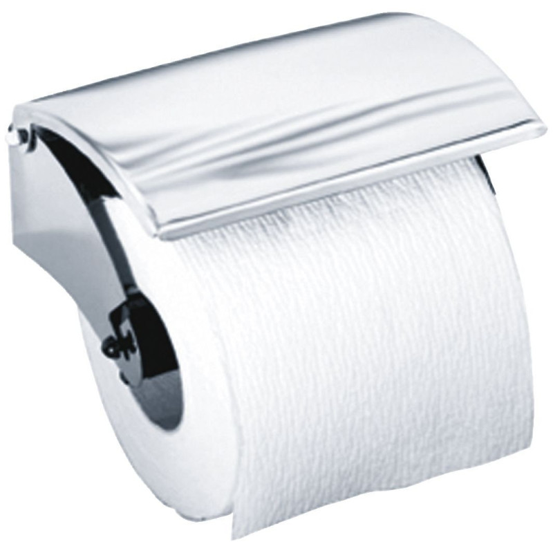 Distributeur papier WC rouleau 127,5 x82 x 56 mm, inox, rouleau plastique noir