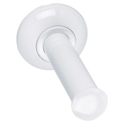 Distributeur papier WC rouleau 132 mm, acier blanc Ø 25mm, fixations invisibles