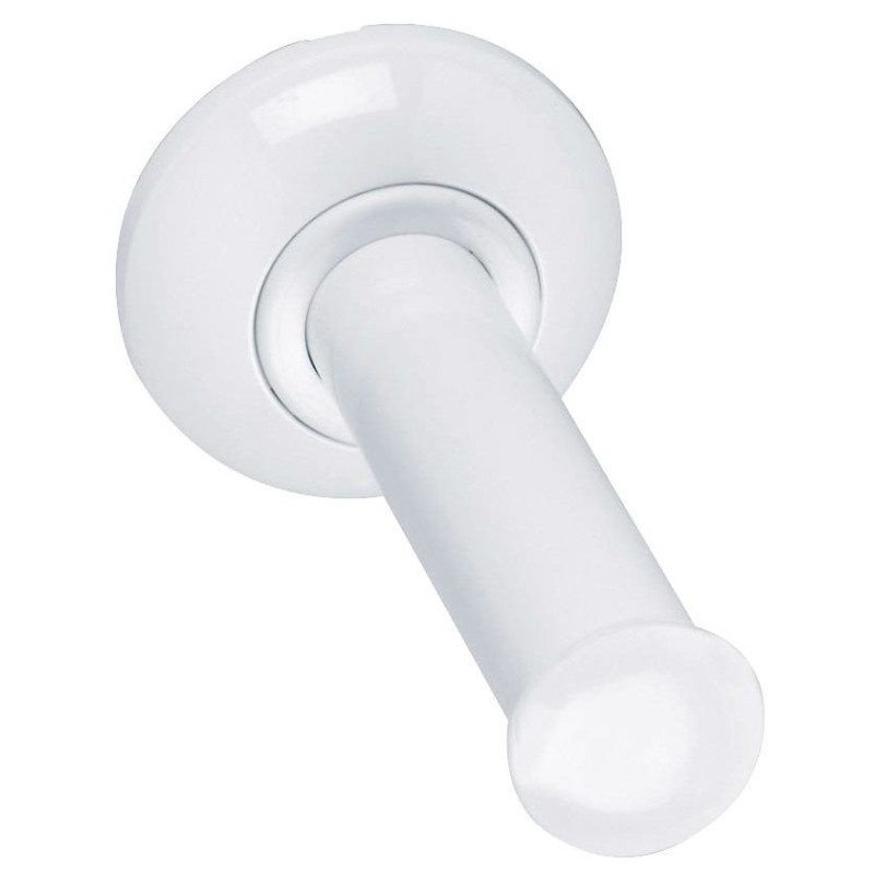 Distributeur papier WC rouleau 132 mm, acier blanc Ø 25mm, fixations invisibles