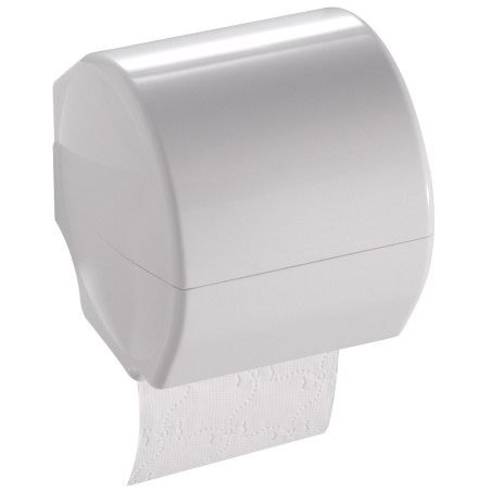 Distributeur papier WC 143x143x143 mm, avec couvercle, résine thermodurcie blanc