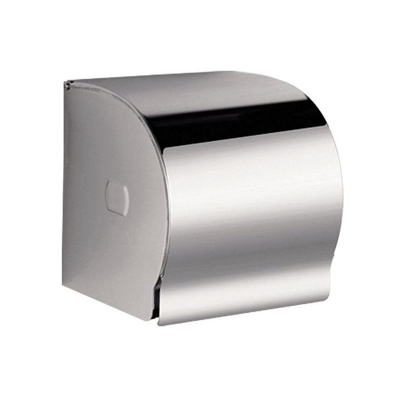 Distributeur papier WC rouleau avec couvercle, 124 x 128 x 125 mm, inox poli