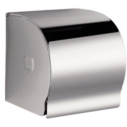 Distributeur papier WC rouleau avec couvercle 124x128x125 mm, à clé, inox poli