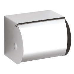 Distributeur papier WC rouleau avec couvercle, 123 x 96 x 100 mm, inox poli