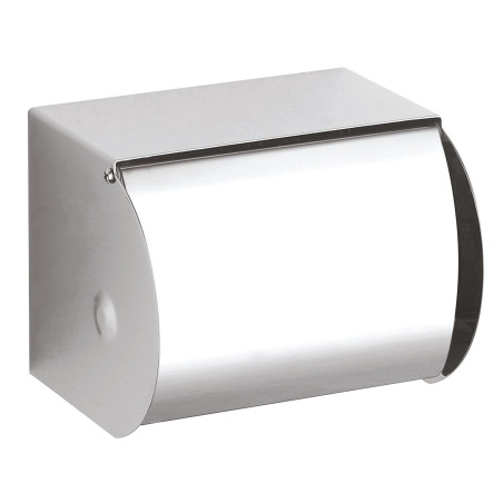 Distributeur papier WC rouleau avec couvercle, 123 x 96 x 100 mm, inox poli