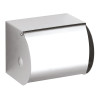 Distributeur papier WC rouleau avec couvercle, 123 x 96 x 100 mm, inox poli