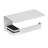Distributeur papier WC rouleau + tablette 175 mm, alu Plié thermolaqué blanc mat