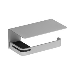 Distributeur papier WC rouleau + tablette 175 mm, alu Plié thermolaqué gris mat