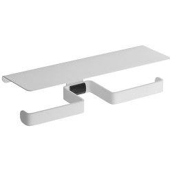 Distributeur papier WC rouleau double 325 mm, alu Plié thermolaqué blanc mat