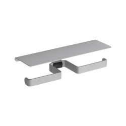 Distributeur papier WC rouleau double 325 mm, alu Plié thermolaqué gris mat