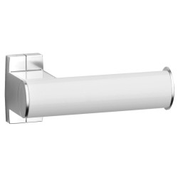 Distributeur papier WC simple 155x70x67,5mm, alu. époxy blanc-chromé Ø38x25mm