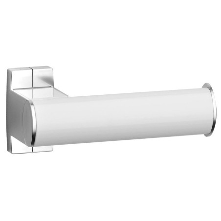 Distributeur papier WC simple 155x70x67,5mm, alu. époxy blanc-chromé Ø38x25mm