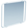 Miroir orientable 60 x 50 cm, multidirectionnel, avec poignée, cadre alu. Blanc