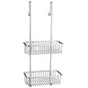 Panier de douche droit à suspendre, double paniers, inox poli brillant