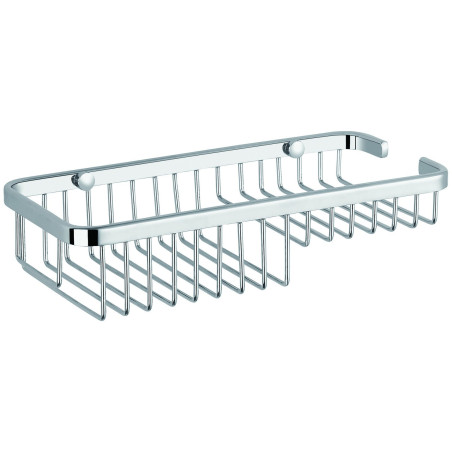 Panier de douche et porte-savon, double hauteur, inox poli brillant