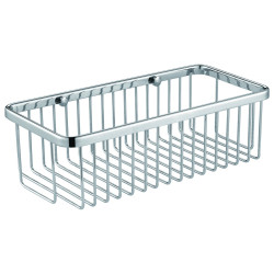 Panier de douche mural droit, inox poli brillant