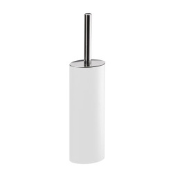 Porte-balayette 100x78x385 mm, inox blanc et tube inox chrome forme elliptique