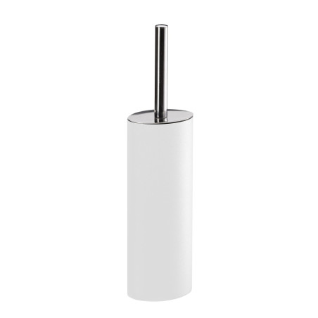 Porte-balayette 100x78x385 mm, inox blanc et tube inox chrome forme elliptique