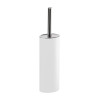 Porte-balayette 100x78x385 mm, inox blanc et tube inox chrome forme elliptique