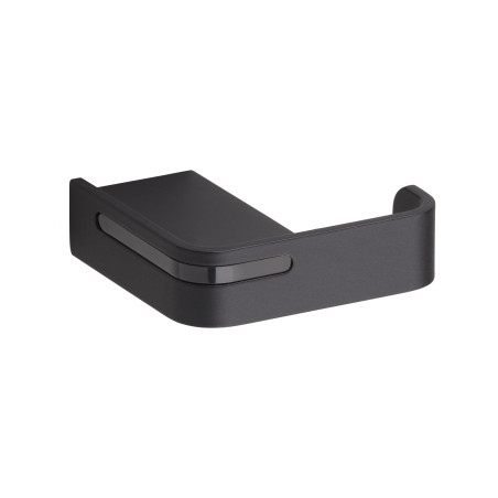 Porte-manteau 1 tête 90,5 x 80,5 mm, alu. plié noir mat, fixations invisibles