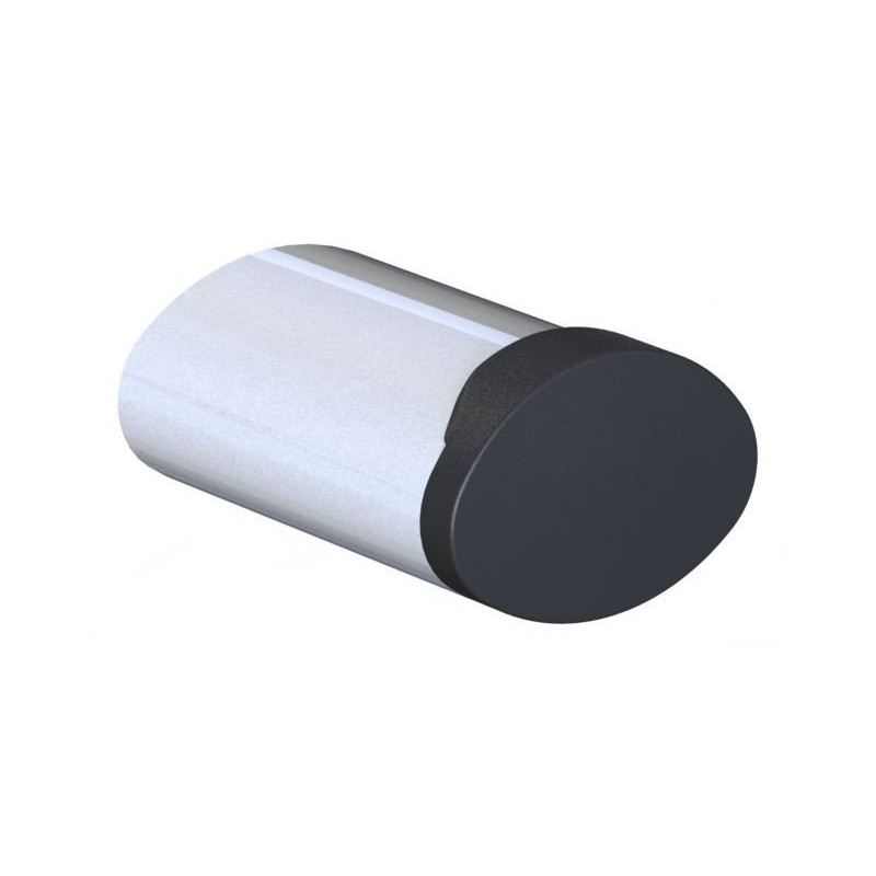 Porte-peignoir 1 tête 56 x 27 x 38 mm, tube aluminium époxy blanc Ø 38x25 mm