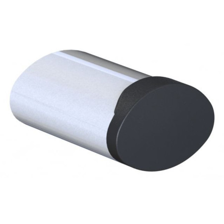 Porte-peignoir 1 tête 56 x 27 x 38 mm, tube aluminium époxy blanc Ø 38x25 mm