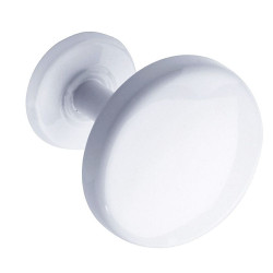 Porte-peignoir 1 tête 70 x 65 mm, tête Ø 65 mm, acier époxy blanc