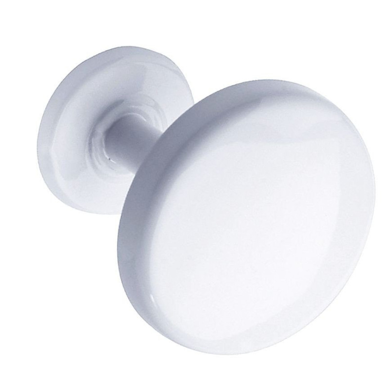 Porte-peignoir 1 tête 70 x 65 mm, tête Ø 65 mm, acier époxy blanc