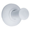Porte-peignoir 1 tête 74 x 66 mm, tube acier blanc Ø 25 mm, fixations invisibles