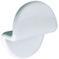Porte-peignoir 1 tête 75x45x90 mm, plastique ABS blanc, fixations invisibles