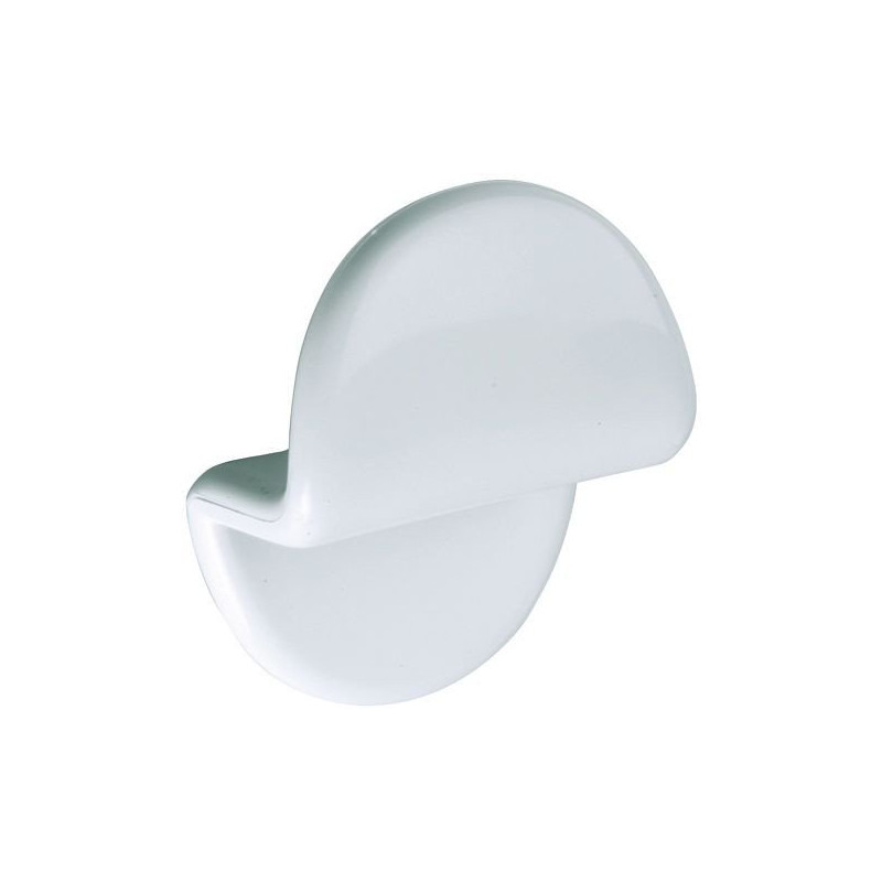 Porte-peignoir 1 tête 75x45x90 mm, plastique ABS blanc, fixations invisibles