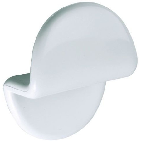 Porte-peignoir 1 tête 75x45x90 mm, plastique ABS blanc, fixations invisibles