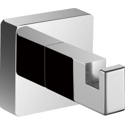Porte-peignoir 1 tête CUBIC L38 x P51 x H38 mm, en laiton chromé