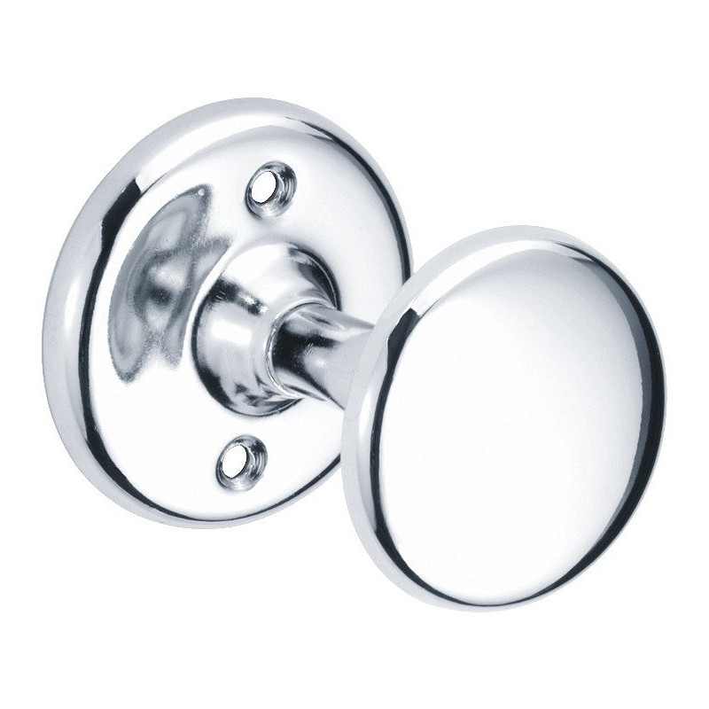 Porte-peignoir 1 tête ronde 70 x 51 mm Ø 59 mm, laiton nickelé chromé
