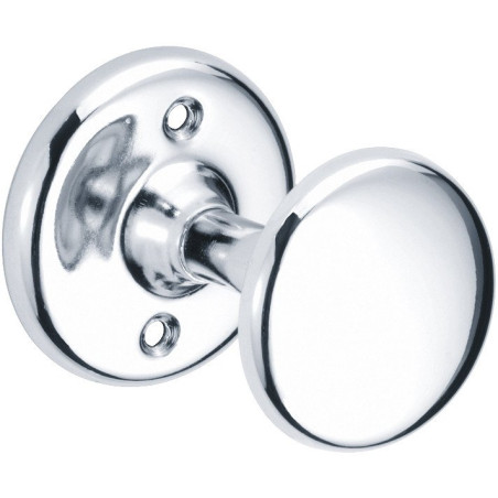 Porte-peignoir 1 tête ronde 70 x 51 mm Ø 59 mm, laiton nickelé chromé