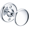 Porte-peignoir 1 tête ronde 70 x 51 mm Ø 59 mm, laiton nickelé chromé