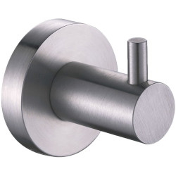 Porte-peignoir 1 tête STYLE, profondeur 45 mm, inox brossé